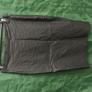 Black Leather-Like Pencil Skirt by Haute Monde